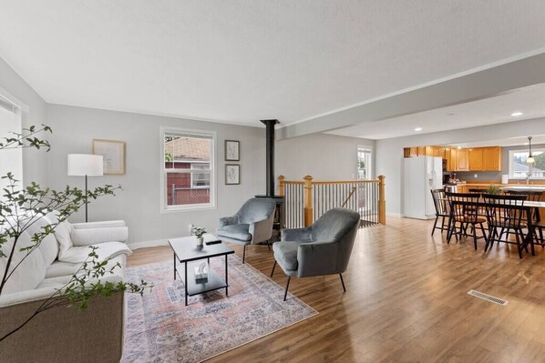 TV, fireplace - Hot Tub + Movie Nights | Ultimate Chill House (Spokane)