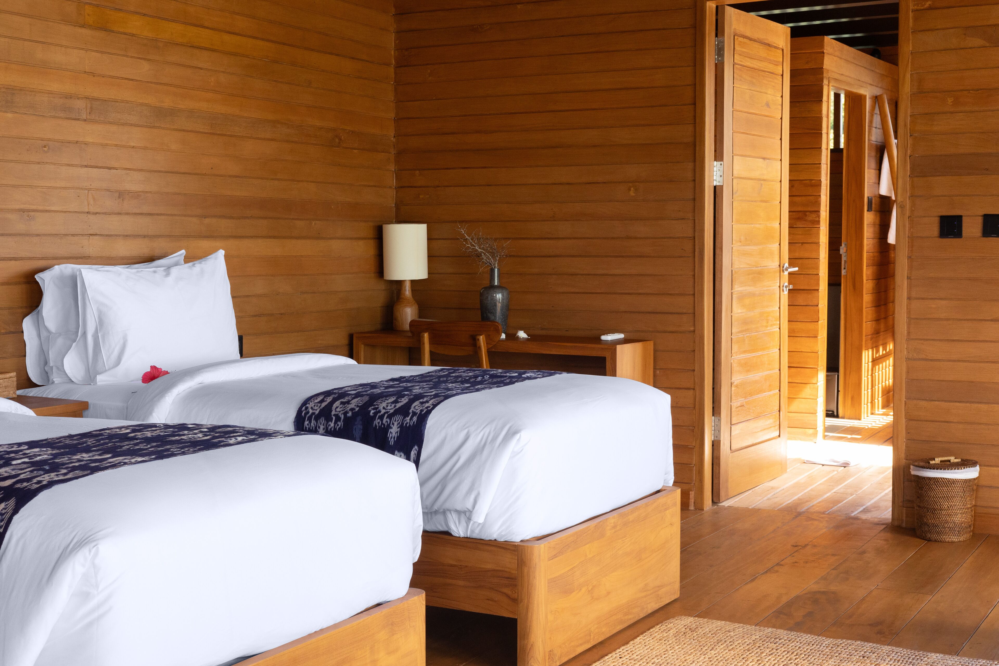 Deluxe Twin Sea Suite, Overwater | Egyptian cotton sheets, premium bedding, down duvets, memory-foam beds