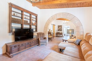 TV, fireplace, table tennis