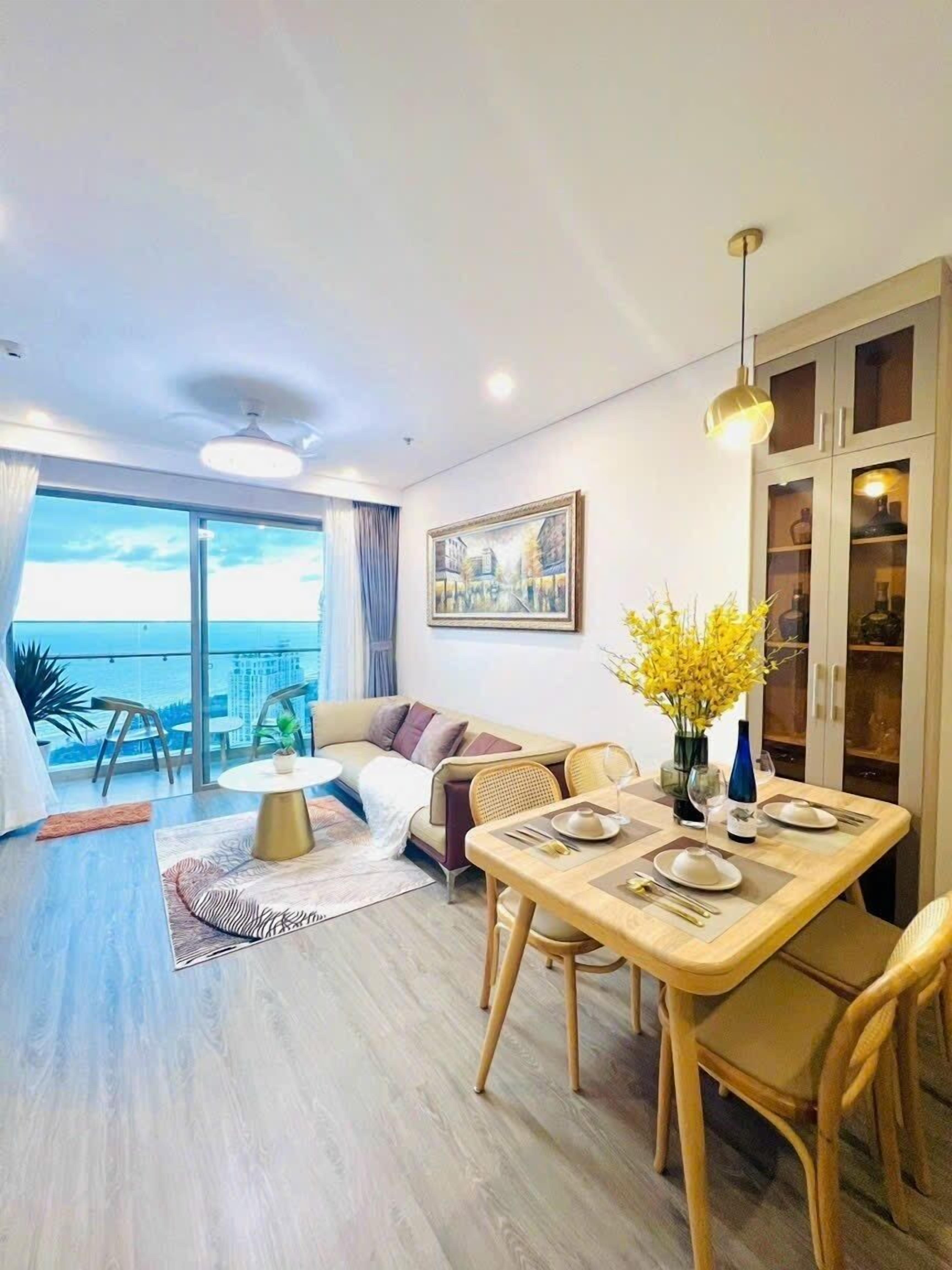 Premier Apartment | Living area | 49-inch Smart TV with cable channels