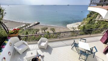 Appartamento familiare, 2 camere da letto, terrazzo, vista mare | Terrazza/patio