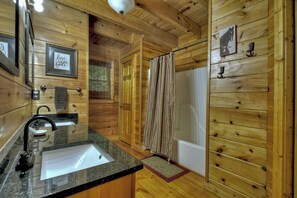 Hair dryer, towels - Welcome to Relaxing River Retreat, where your pets are welcome amidst a scenic riverfront, screened porch, hot tub, WiFi, firepit, and abundant wildlife (Ellijay)