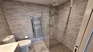 Douche, sèche-cheveux, serviettes fournies, papier toilette