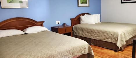 Desk, free WiFi, bed sheets