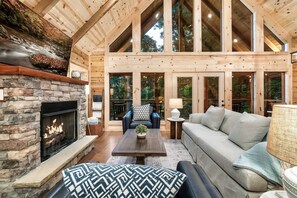 Smart TV, fireplace, video games, books