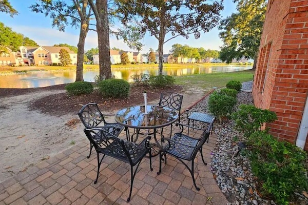 Patio area for our building