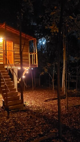 Private East Tennessee Glamping Cabins in a Treehouse Campground Pet Friendly