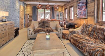 Chalet rénové au pied des pistes avec balcon et cheminée