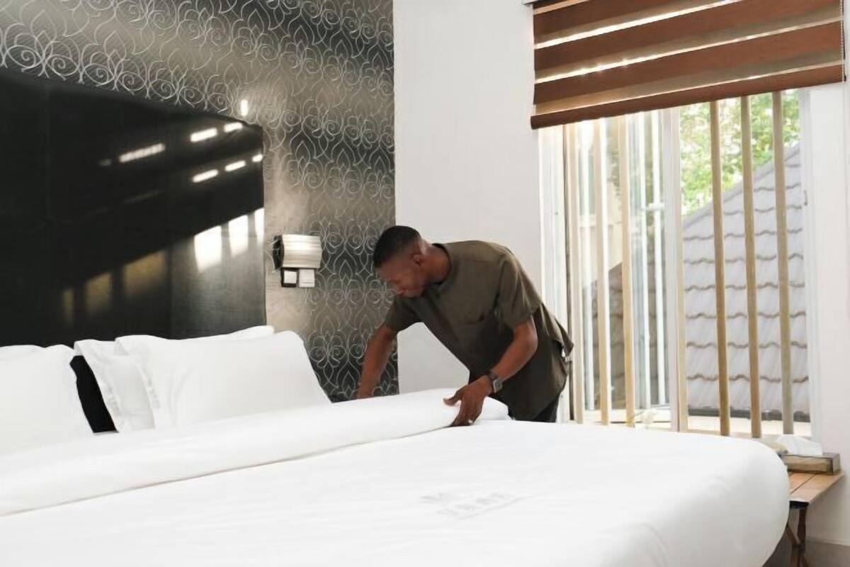 1 kamar tidur dan seprai linen