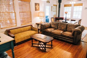 Smart TV, chimenea y libros