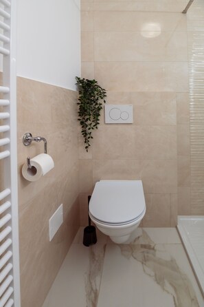 Regadera, amenidades de baño ecológicas, secadora de cabello, batas 