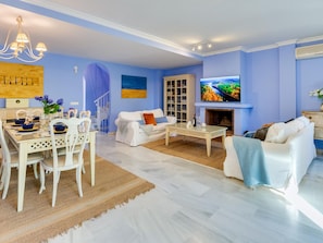 TV - Luxury Beachfront Villa with Private Terrace & Pools in Puerto Banús (Marbella)