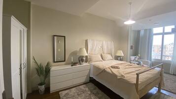 1 bedroom, desk, soundproofing, iron/ironing board