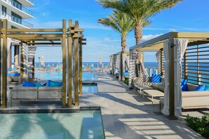 3 outdoor pools, pool umbrellas - Oceanfront Luxury Condo, Hollywood (Hollywood)