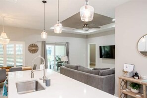 Living area - New, charming 3-bedroom home with pool (Nokomis)