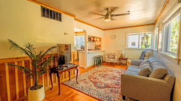 Smart TV, fireplace, offices, computer monitors