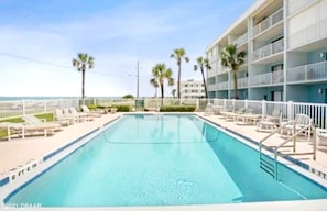 Outdoor pool, a heated pool - 2 Bdrm 2 Bath Oceanfront Townhouse w/2 private balconies, pool, close to Daytona (Ormond Beach)
