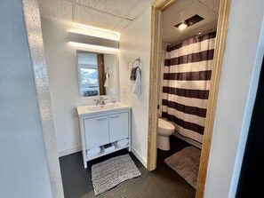 Hair dryer, towels, soap, toilet paper - Lindell - Updated Downtown Studio - One Block From Main Street - King Bed! (Cedar Falls)