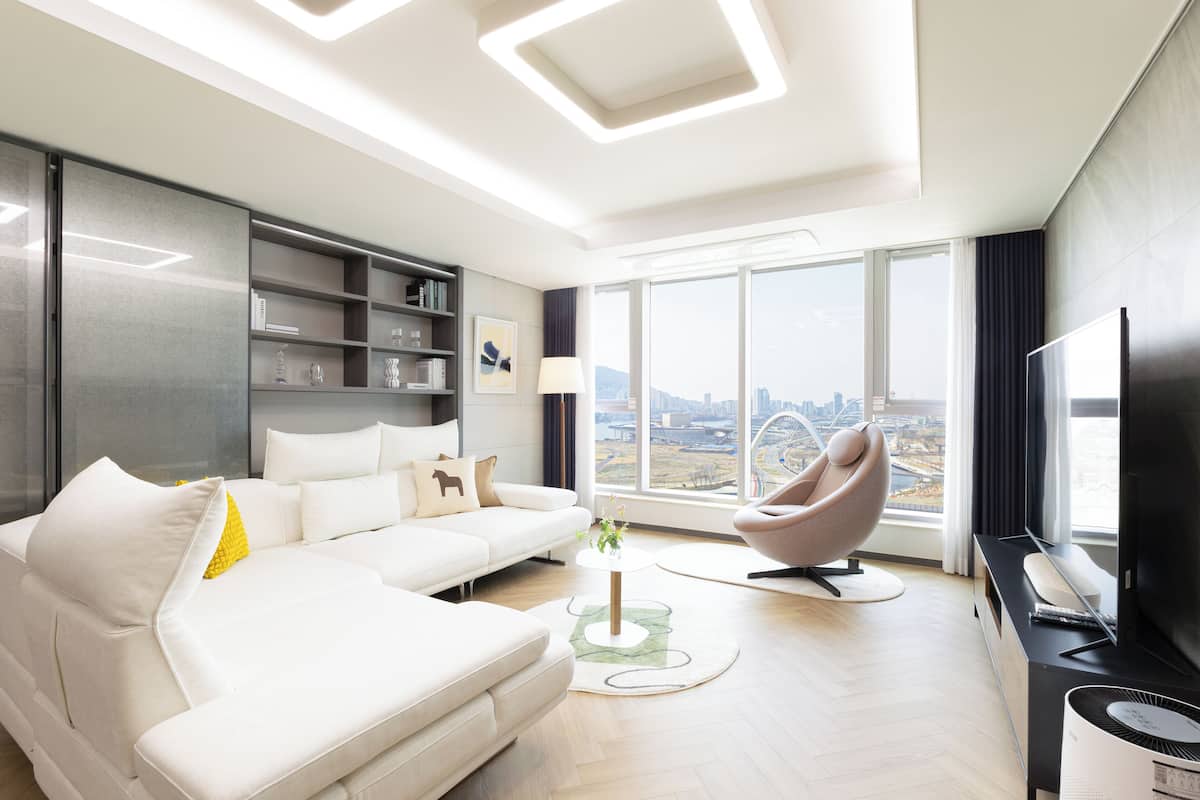 Family Suite Marina B | Oppholdsområde | Oppvarmet gulv