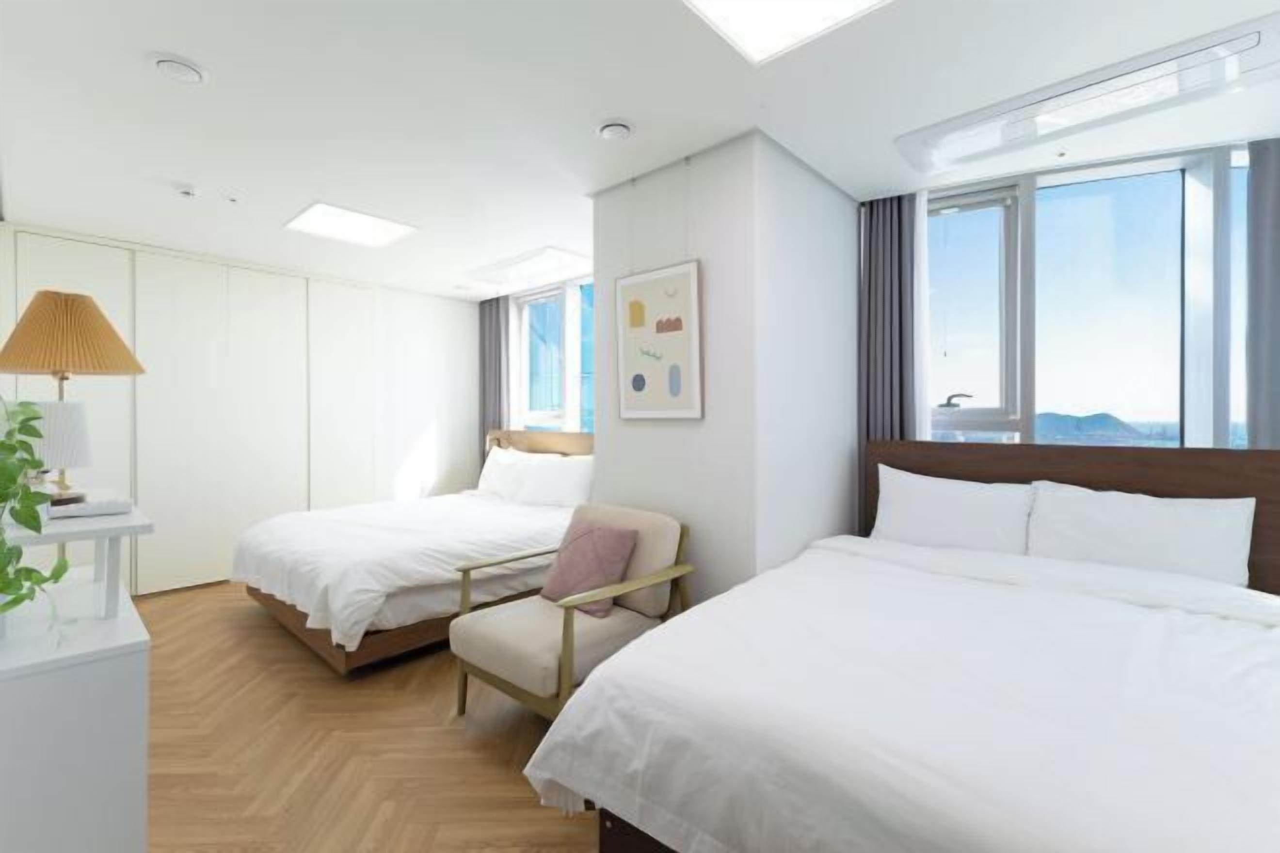 Premium bedding, blackout curtains, free WiFi, bed sheets