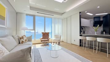 Two Bed Ocean A | Living area | Heated floors