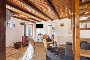 TV, fireplace - Apartment No. 1 with terrace, 1 bedroom, max. 2 persons (Kirchhundem)