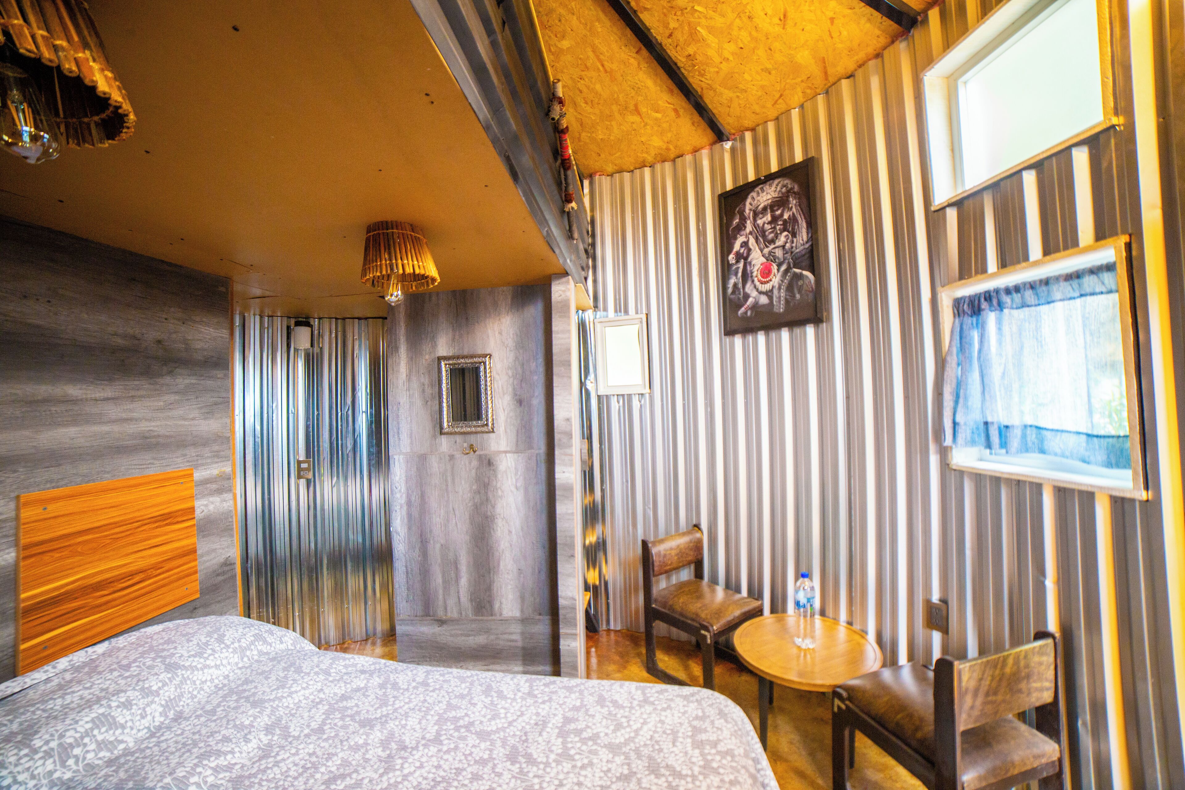 Cabaña romántica | Área de sala de estar