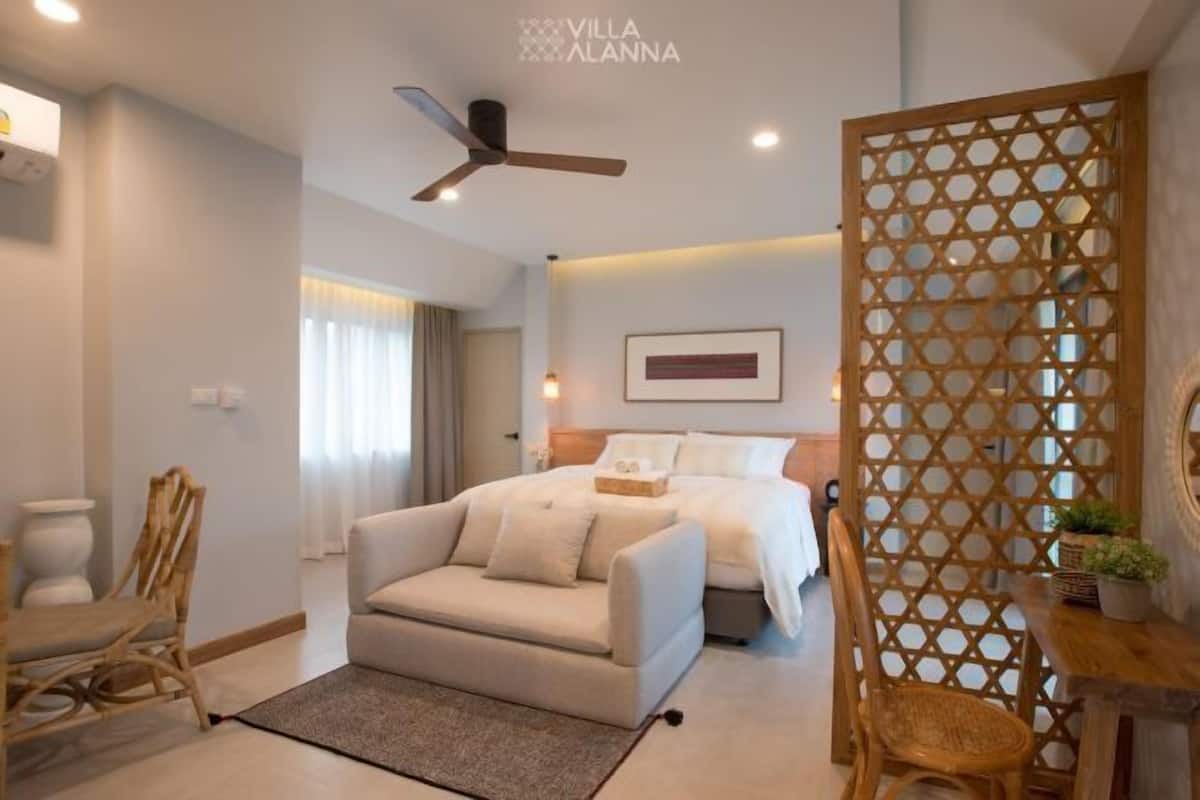 1 quarto, roupas de cama premium, frigobar, cofres nos quartos