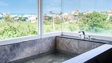 Villa, Sea View | Bathroom | Shower, free toiletries, hair dryer, slippers