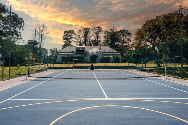 full tennis and basketball court