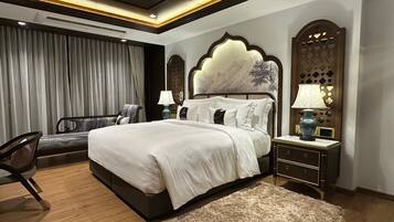 Grand tweepersoonskamer | Lakens van Egyptisch katoen, luxe beddengoed, donsdekens