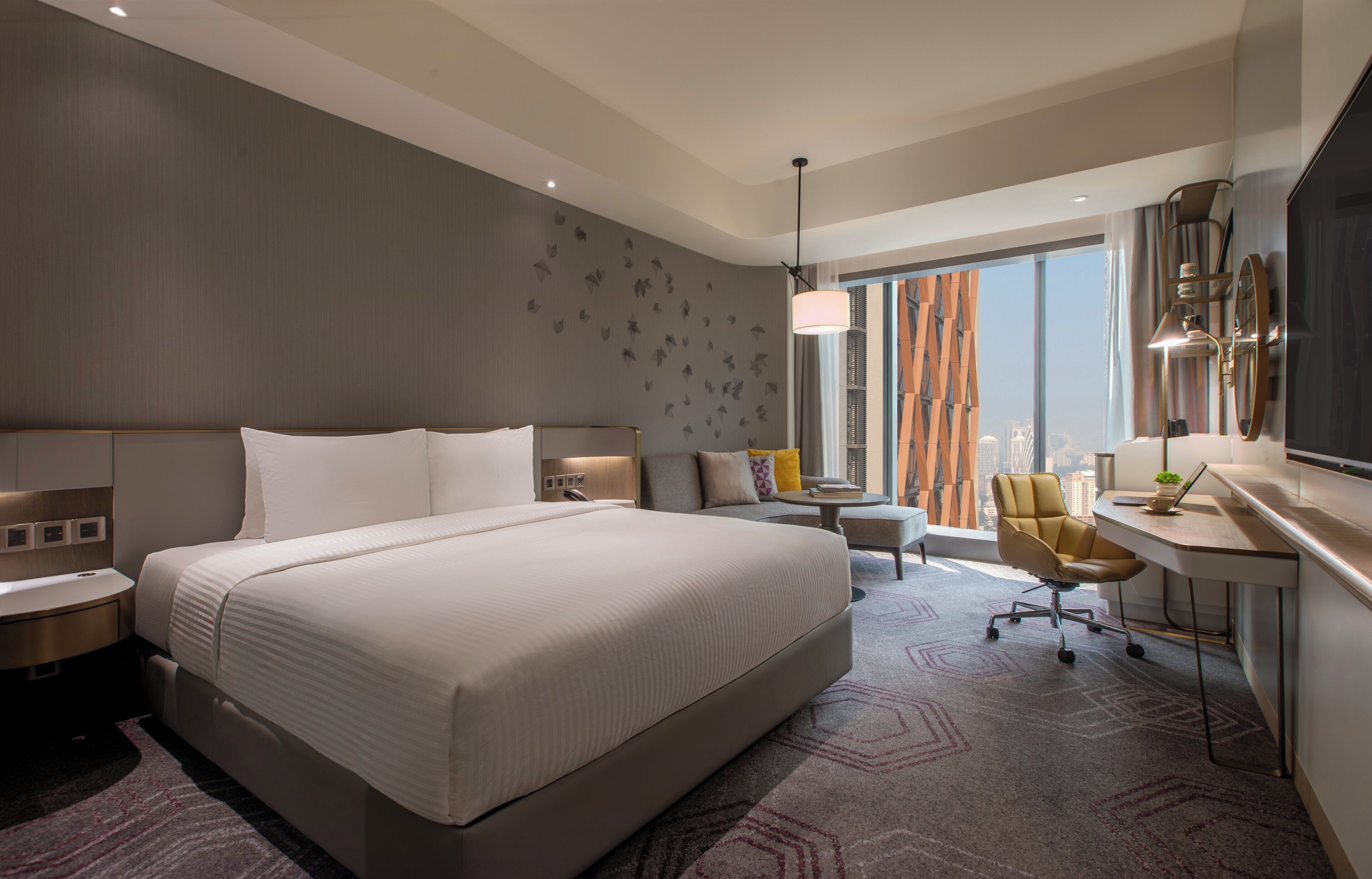 Ropa de cama de alta calidad y minibar 