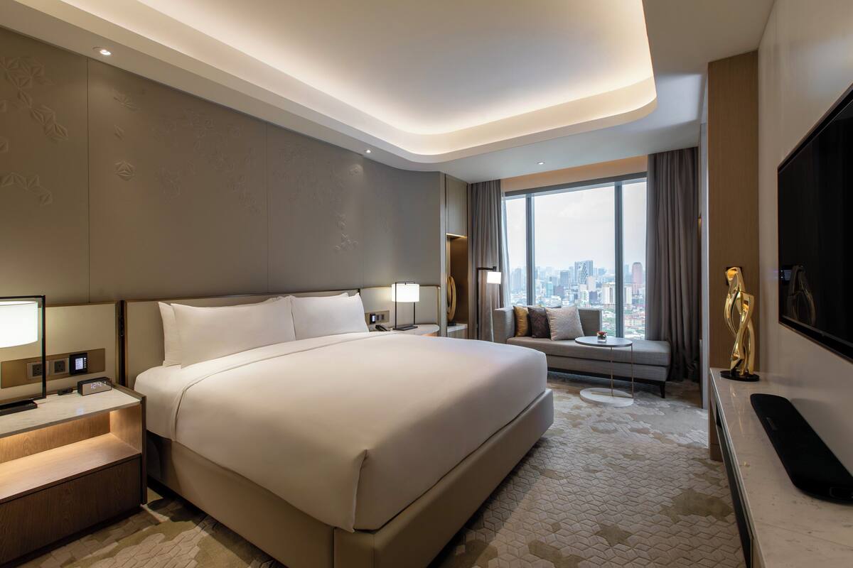 ห้องเพรสซิเดนเชียลสวีท | เครื่องนอนระดับพรีเมียม, มินิบาร์, ตู้นิรภัยในห้องพัก, โต๊ะทำงาน