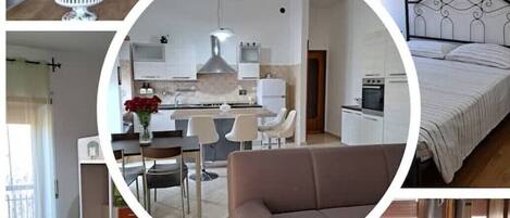 2 soverom, skrivebord, strykejern/-brett og reiseseng for barn