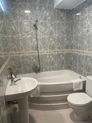 Serviettes fournies, savon, shampoing, papier toilette