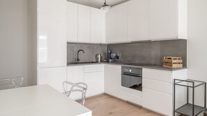 城市公寓 | 私人简易厨房 | 意式浓缩咖啡机、茶具/咖啡用具、冰箱、炉灶