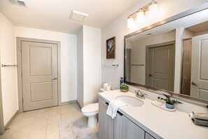 Bathroom - 2br Uptown Furnished Apartment Near Truist Fields 2 Bedroom Apts by RedAwning (Charlotte)