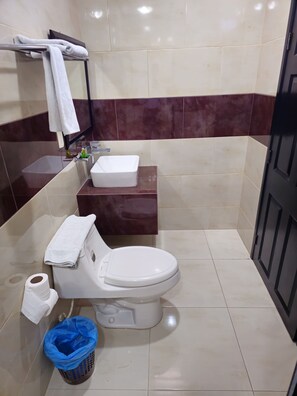 Habitación clásica doble, accesible para personas con discapacidad, no fumadores | Baño | Toallas, jabón, champú y papel higiénico