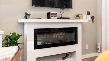 TV, fireplace, DVD player