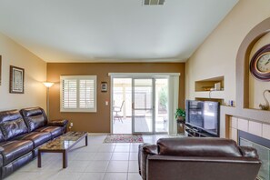 TV, fireplace - North Las Vegas Home ~ 5 Mi to Fremont St! (North Las Vegas)