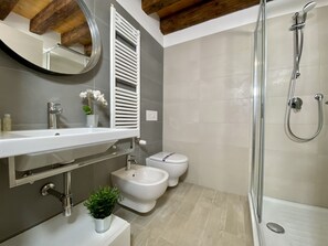 Dusche, Haartrockner, Bidet, Handtücher