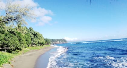 Friendly beach bungalow-
Access to the beach and 30 mins from volcano ash plain