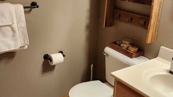 Shower, eco-friendly toiletries, hair dryer, towels