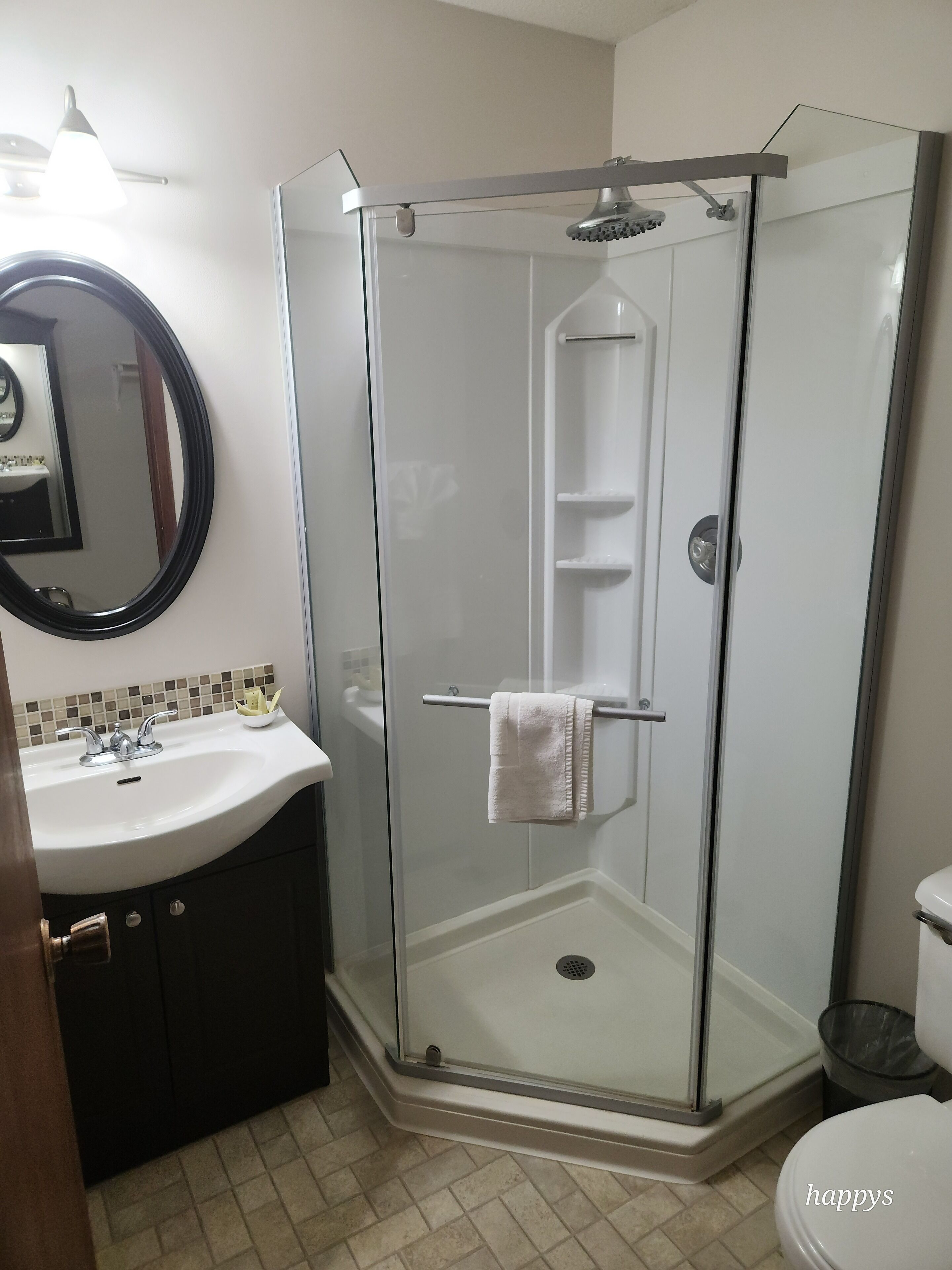 Bathtub, towels, soap