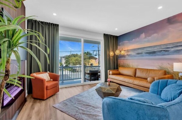 Smart TV, fireplace, video games, table football - One Block to Beach and Rides, Gas Fire Pit, Parking for 3 cars, sleeps 10 (Seaside Heights)