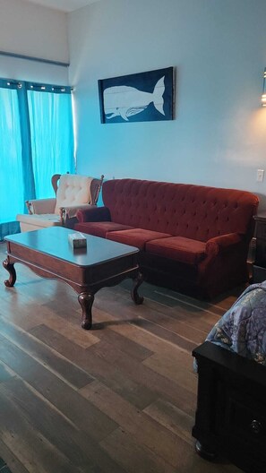 ラグジュアリー ルーム | リビング エリア | 43 インチのスマートテレビ (ケーブル放送視聴可)