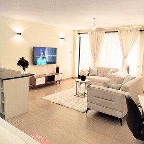 Living area - Furnished One bedroom and studio @fedha (Nairobi)
