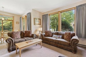 Bright Living Room - Comfortable seating and large windows create an inviting space to gather and unwind. - Room to Relax, Close to It All C1 (Killington)