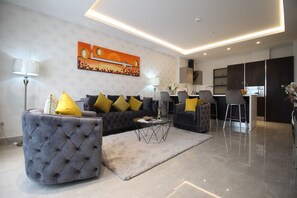 Design Room | Living area - Mirage Residences - 2 Bedroom Unit (Accra)