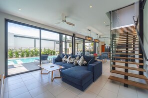 Premium Villa | Living area | 75-inch Smart TV with digital channels
